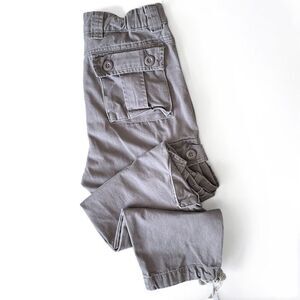 AKARMY Cargo Pants Womens 6 Gray Drawstring Ankle Baggy 90s Retro Street Grunge